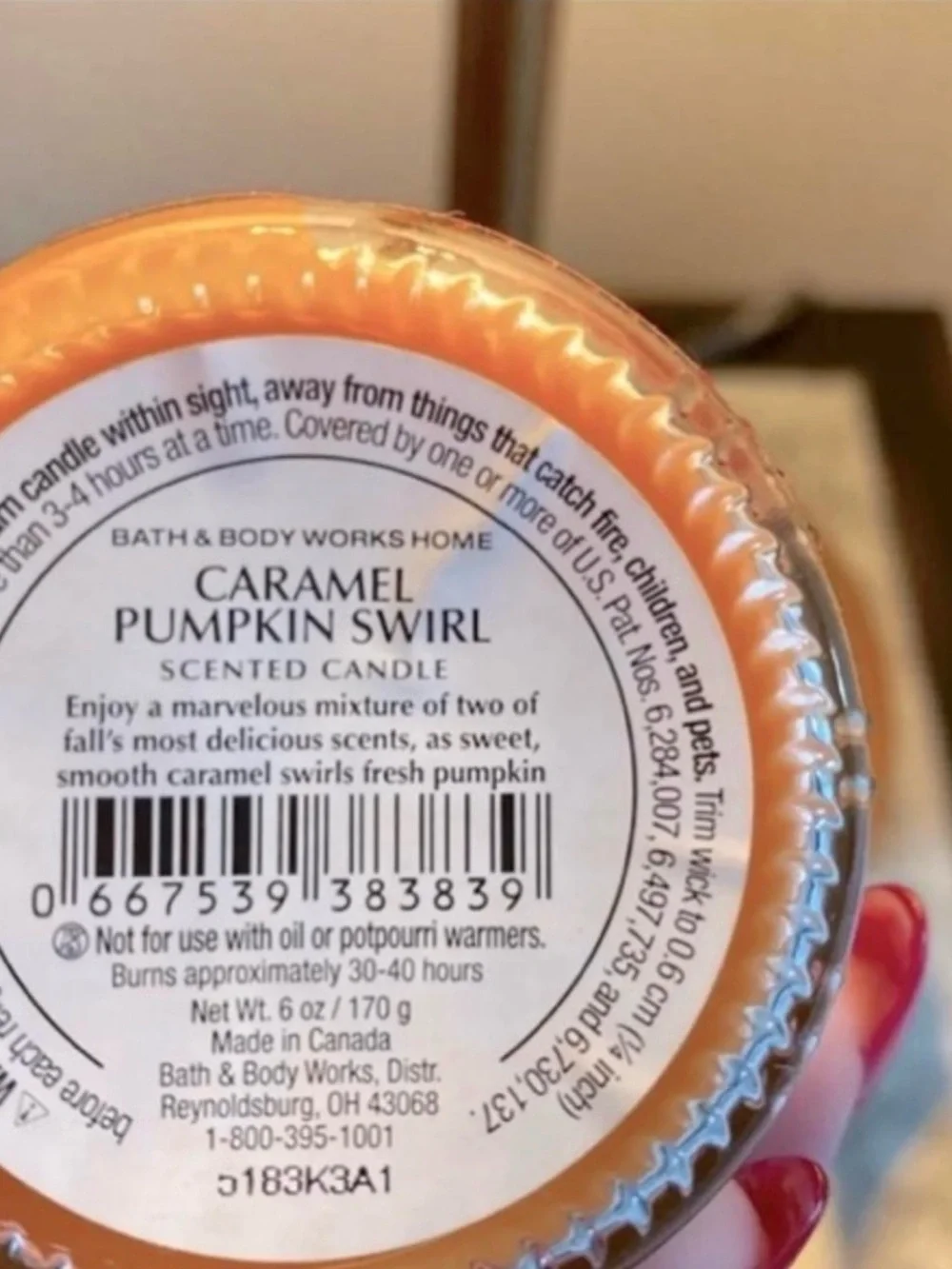 Bath & Bodyworks 6oz Caramel Pumpkin Swirl Candle